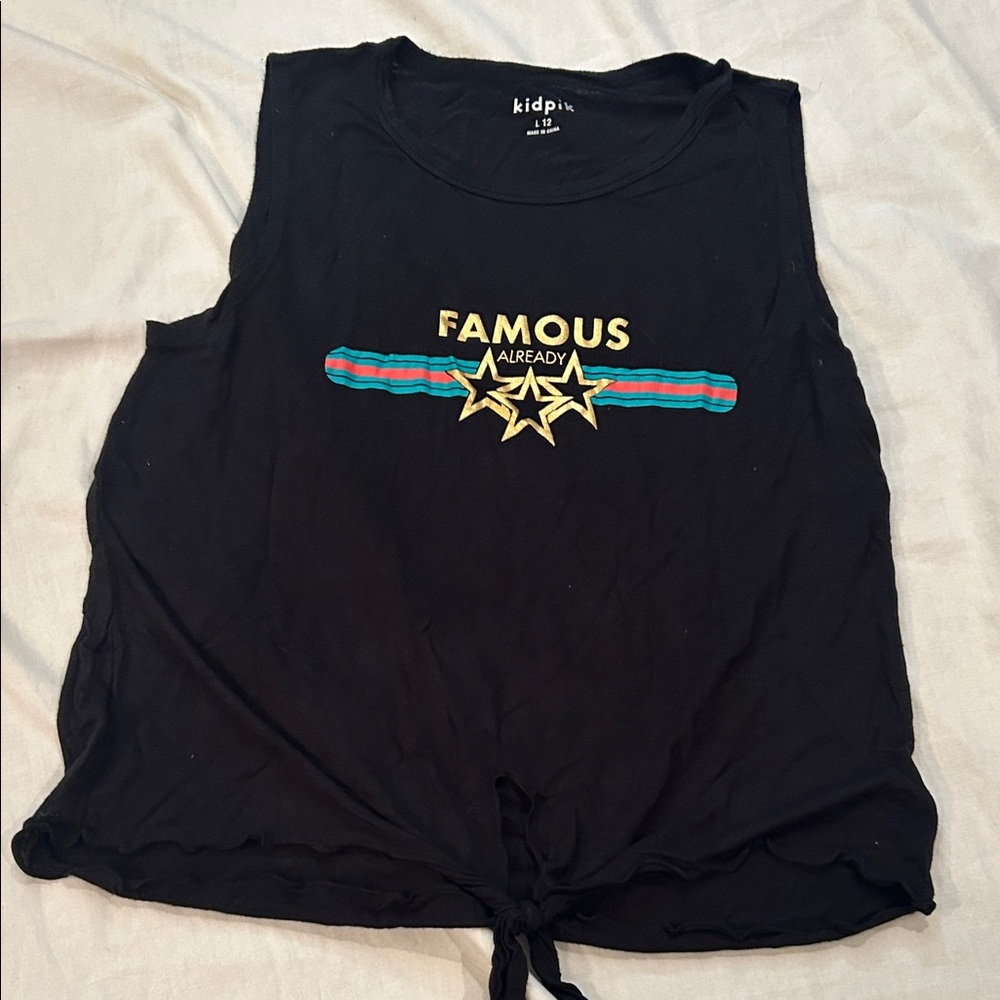 Famous Already - Kidpik Black tank with Star and Stripe Design